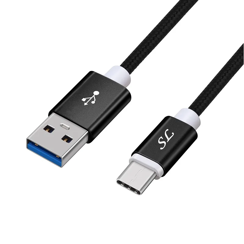 Кабель для быстрой зарядки type-C для xiaomi redmi note 7 USB-C, кабель для быстрой зарядки type-C для huawei samsung Galaxy S9 S8 - Цвет: Black