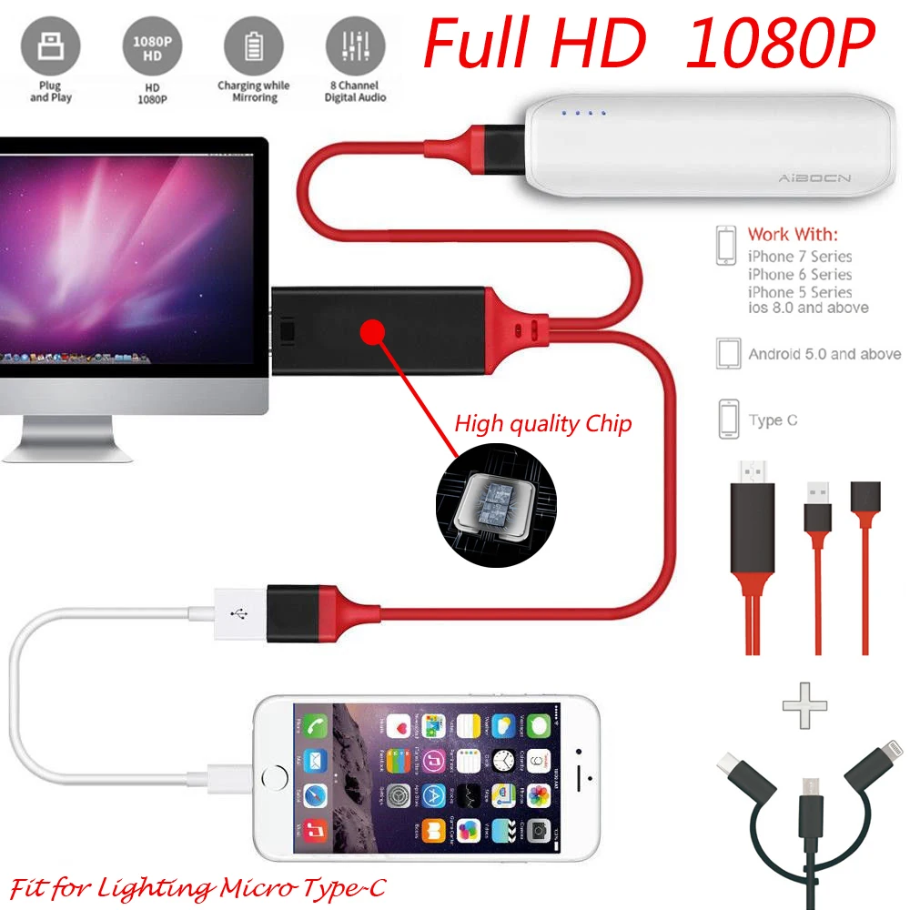 Многофункциональный MHL к HDMI адаптер Micro USB к HDMI 1080P HD ТВ кабель адаптеры для samsung iPhone Android телефон Тип C
