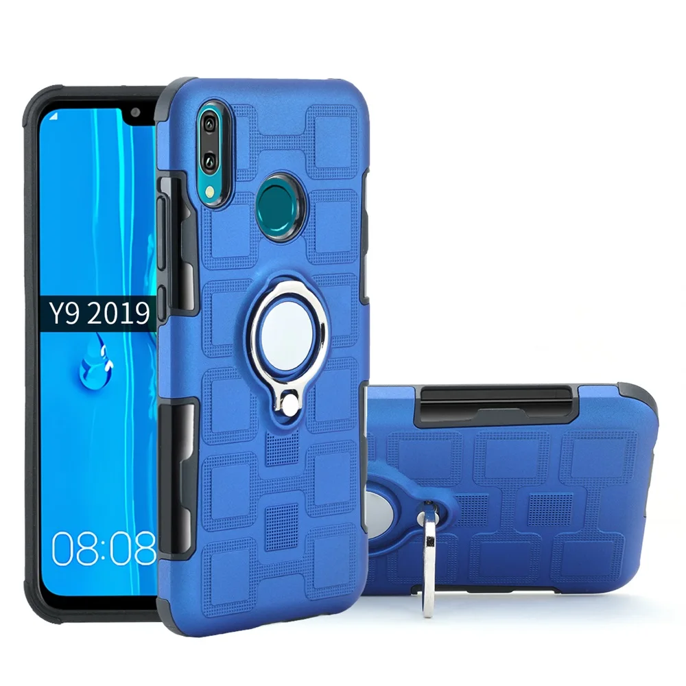 Stylish Shockproof Back Finger Ring Stand Phone Shell for Huawei P20 Pro Y5 Y6 Prime Y9 2018 2019 Honor 10 Nova 3 Mate 20 Lite |