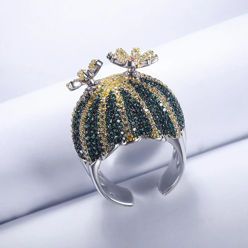 Женское кольцо с фианитом Queen Lotus роскошное ювелирное изделие высокого качества