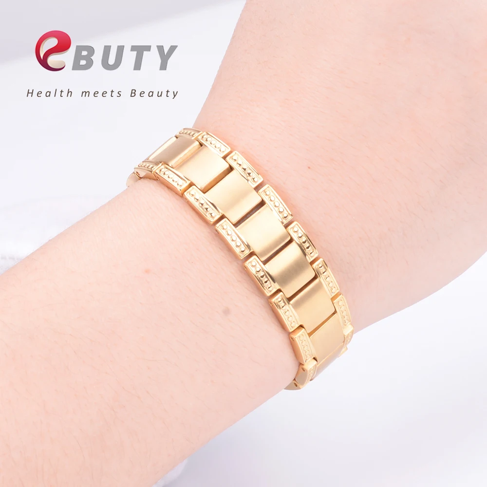 EBUTY мужской золотой браслет титановый Магнит Энергия здоровье модные ювелирные