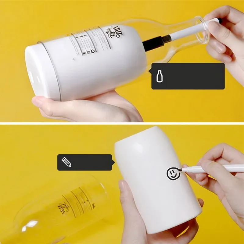 Молочная бутылка ночник USB Charing DIY сообщение светодиодная лампа режим сна