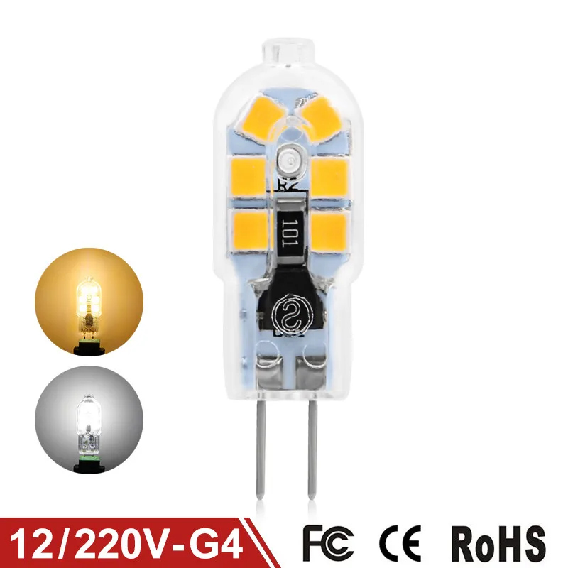 10pcs/lot G4 LED Lamp 3W Corn Bulb AC 220V DC 12V Lampada G9 SMD2835 Clear/Milky Cover High Bright spotlight Chandelier | Лампы и