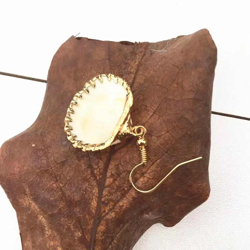 Boho натуральный Каури серьги в виде ракушки для женщин богемные гребешки пляжные