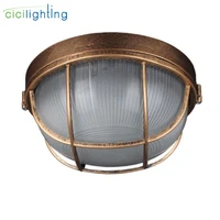 vintage outdoor ceiling lampbronze metal glass protective yard garden ceiling lightwaterproof retro flush mount light
