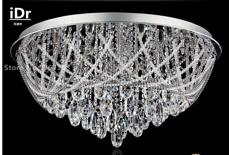 Современные Круглые Хрустальные потолочные светильники освещение для гостиной