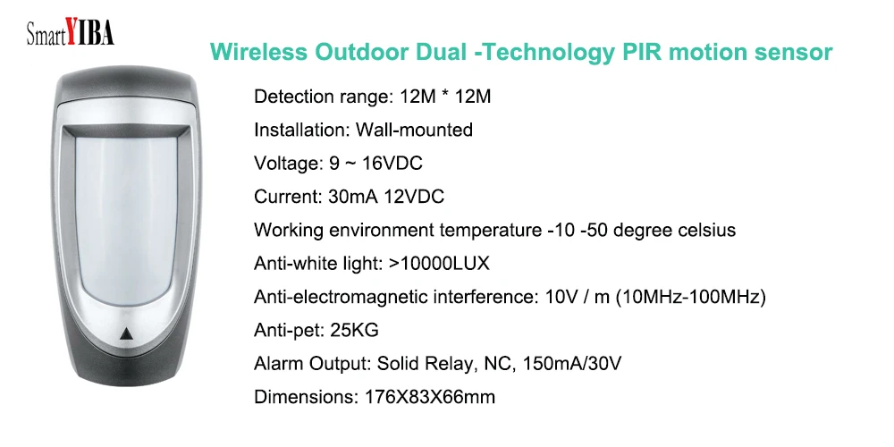 SmartYIBA беспроводная wifi 3g Сигнализация Аксессуары DIY комплект для домашней безопасности IOS Android приложение управление домашняя сигнализация+ 3g SIM GPRS SMS - Цвет: Pet PIR