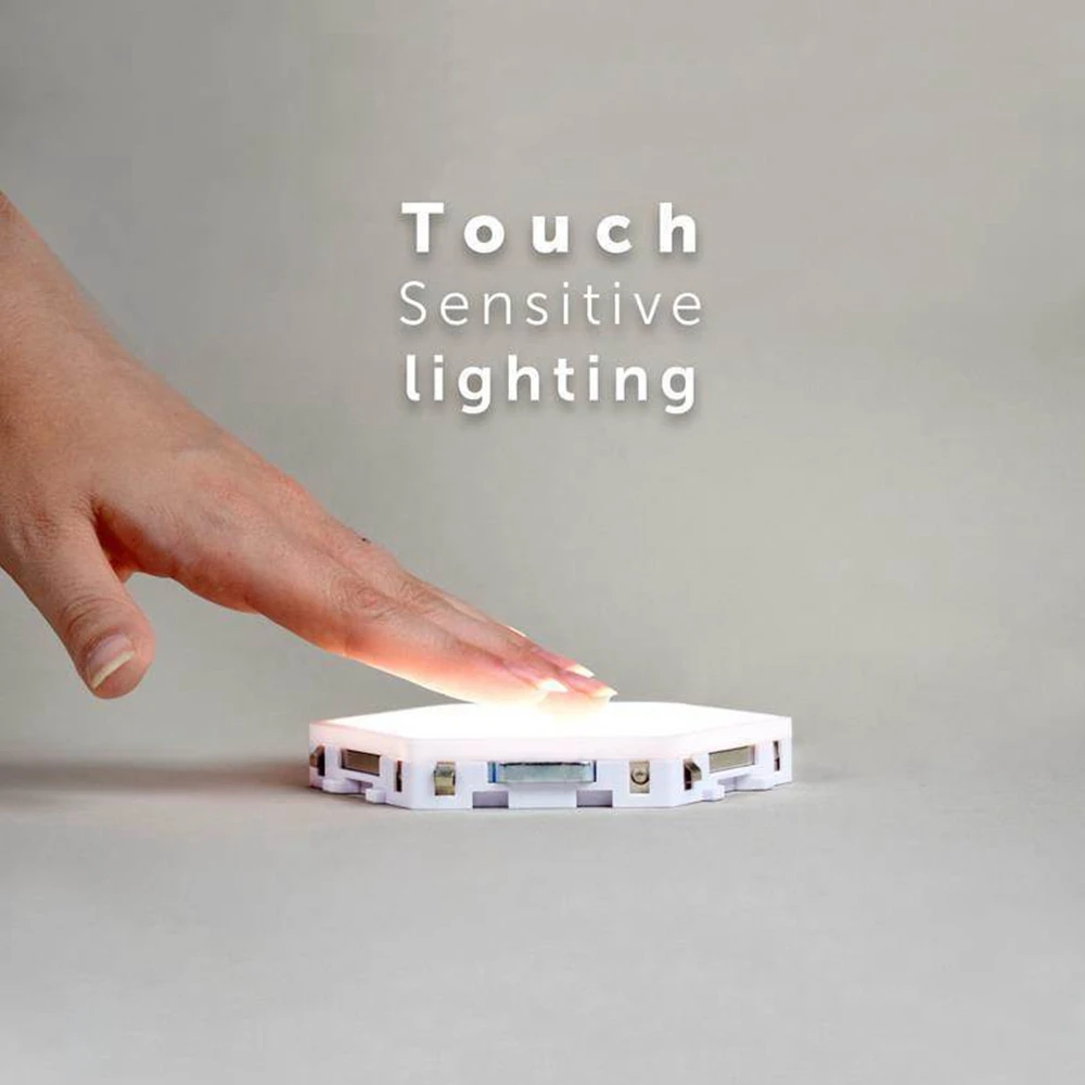 Modern DIY Quantum Lights Smart Dimmable Touch Control Sensitive LED Night Lighting Geometry Assembly Home Decor Wall Lamp | Лампы и