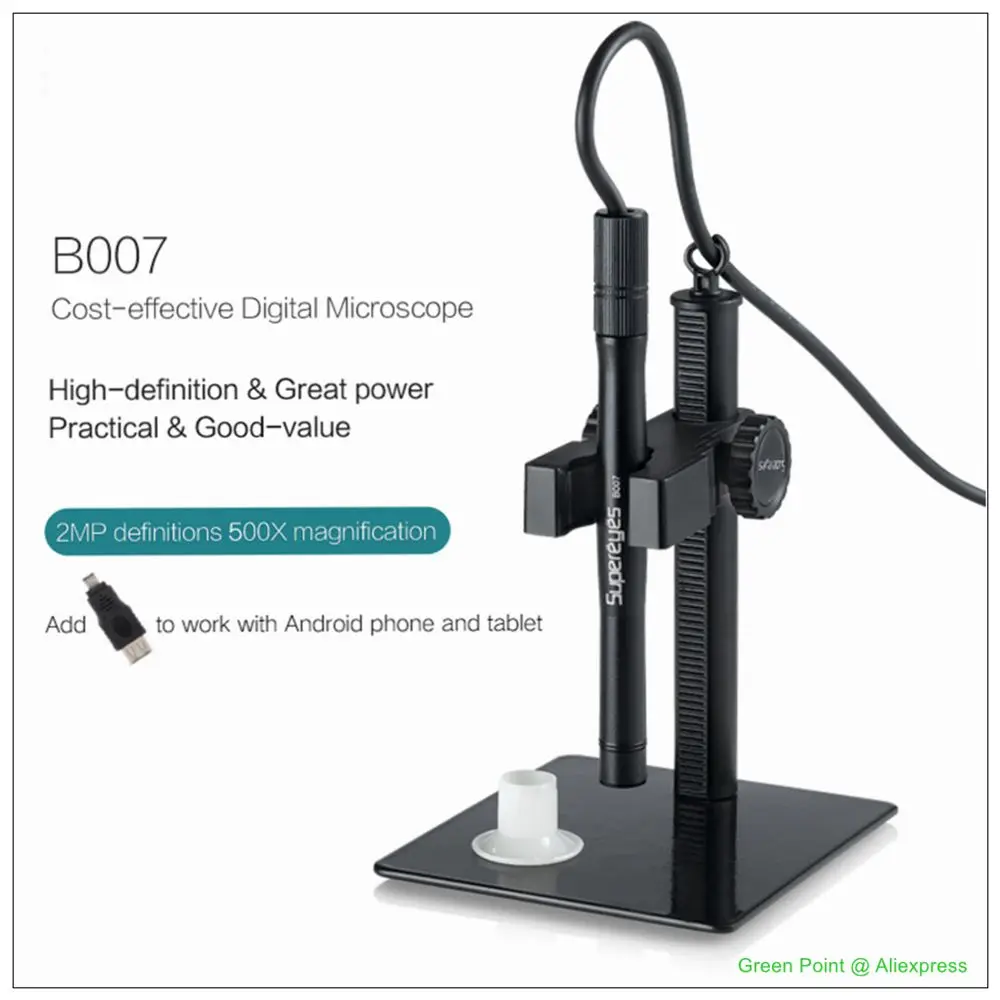 B007 2 MP 500X USB Automatic Focusing Magnifier Digital Microscope Electronic Microscope Stand For Cell Phone PCB Repair Inspect
