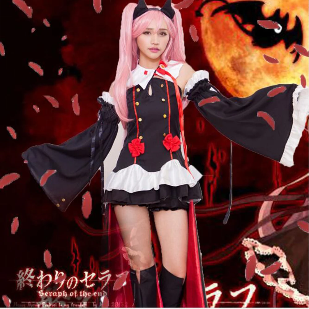 Серафим конца Owari no Seraph Krul Tepes униформа косплей костюм полный комплект платье
