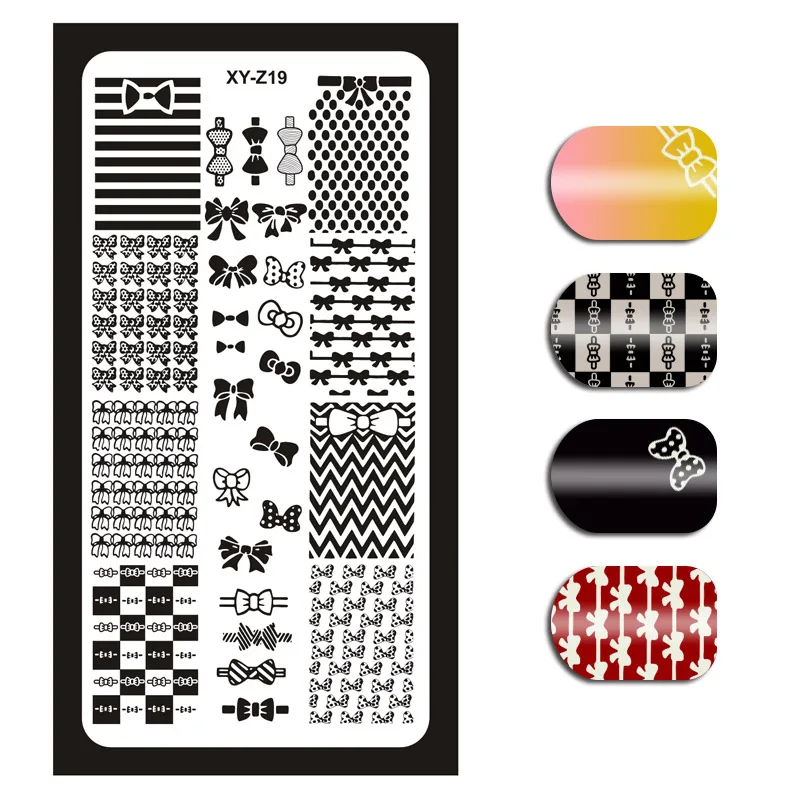 1Pc 6x12cm Nail Stamping Plates Flowers/Heart/ Pattern/English Letters DIY Hot Designs Stamp Template Nail Polish Stencils XY18