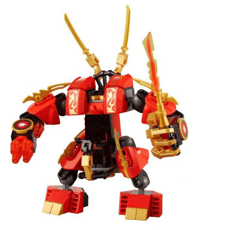 Новинка 9790 строительные блоки Kais Fire Mech Kay Flame Mecha Robot Ninja детские развивающие