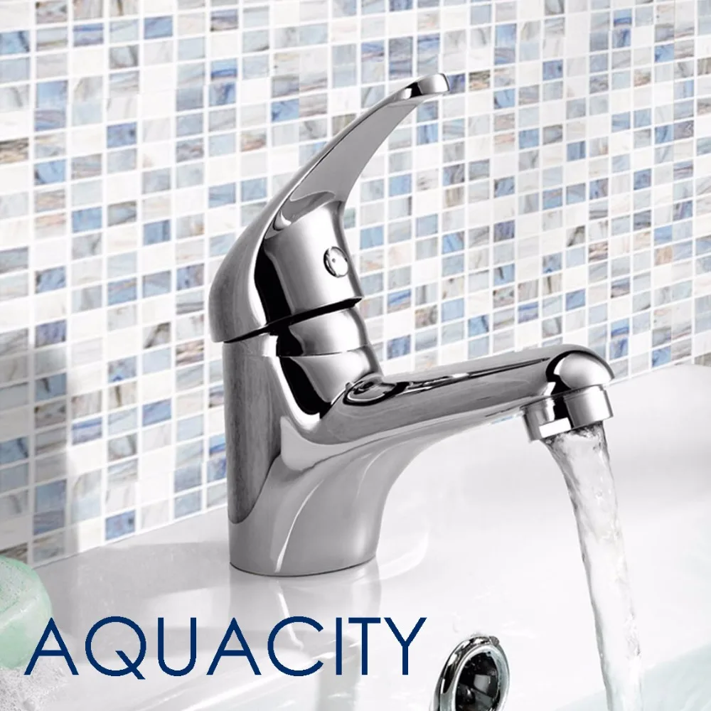 Бесплатная доставка AQUACITY | Элегантный смеситель из твердой латуни для раковины с