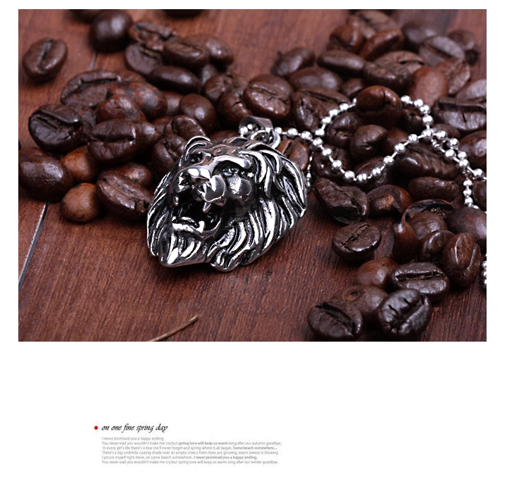 Тигр Тотем Качество Модные Титан стали кулон Король Лев Подвески Ожерелья для