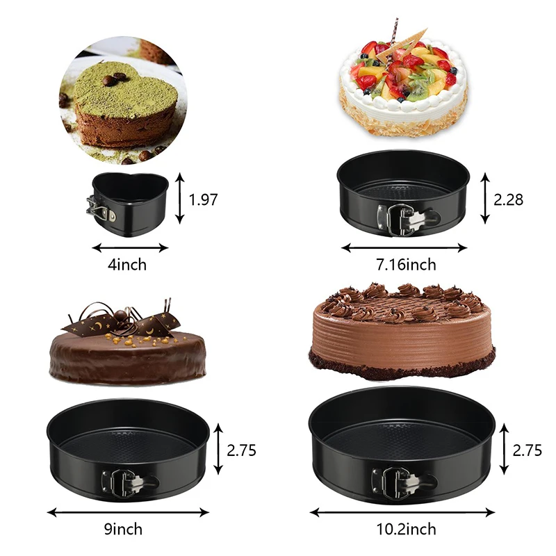 Springform Cake Pan Set of 4 Nonstick Cheesecake Bakeware (4/7/9/10 inch)| |