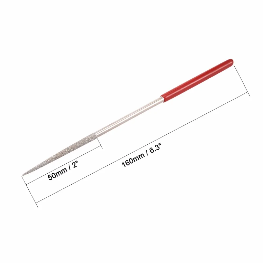 UXCELL 10 шт 4x160 мм/5x180 мм треугольный/круглый/плоский/полукруглый Алмазный игольчатый напильник 150 грит использование для металла, дерева, пластика и т. д