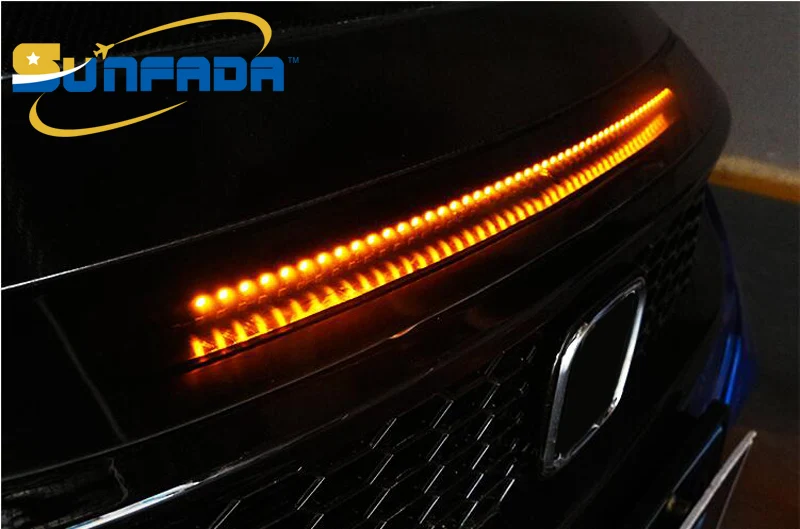 Sunfada Новые спереди верхняя решетка течет светодиодная подсветка для Honda Civic Седан