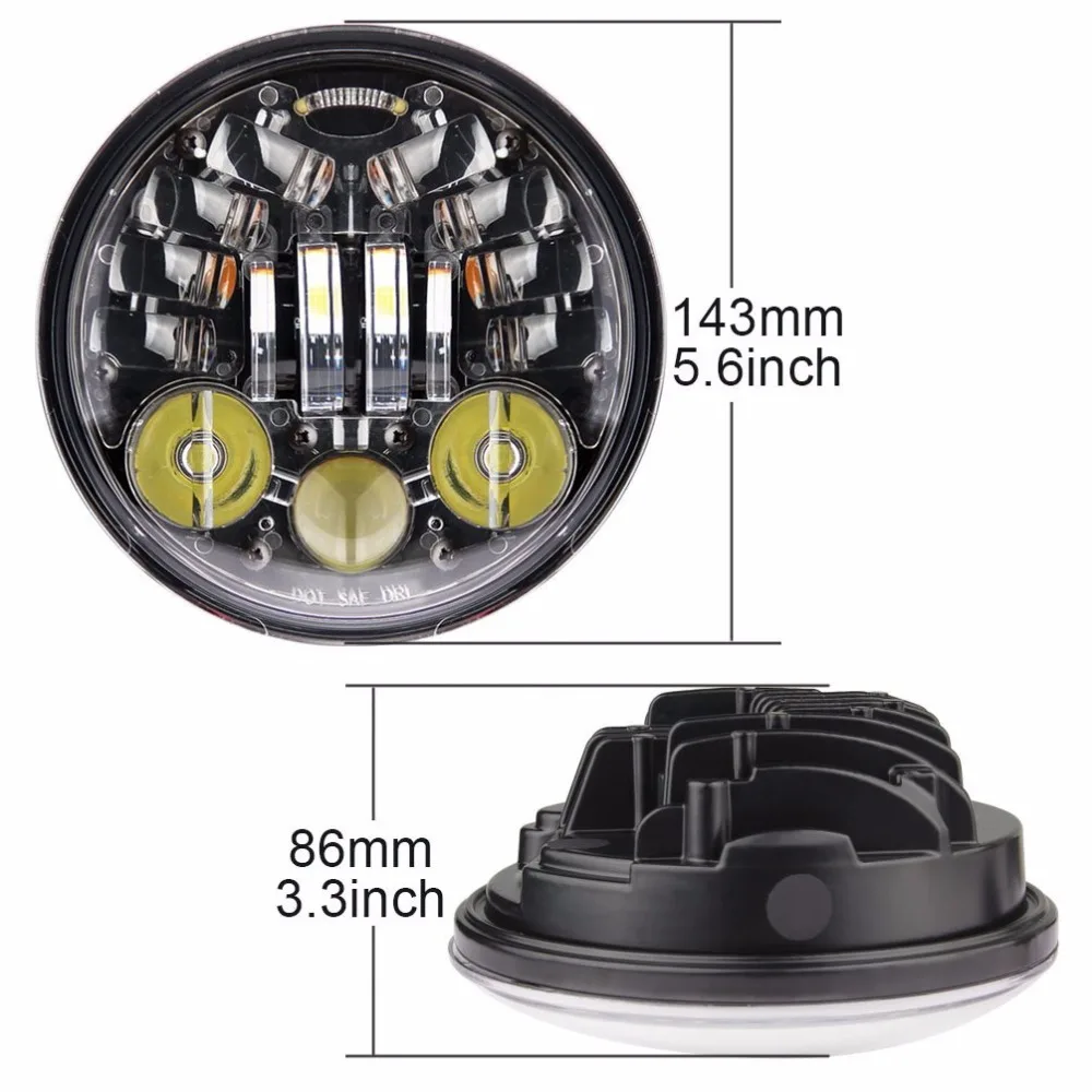 5 75 дюймов 70 Вт светодиодные фары дальнего ближнего света мотоциклы для