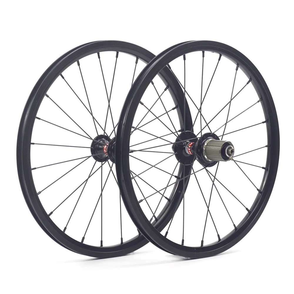 set with novatec Silverock литые диски 1" 1 3/8" 349 в обод тормоза 24H 8-11s 74 мм 130 м для FNHON GUST складной велосипед городской Clincher велосипедные колеса - Color: set with novatec
