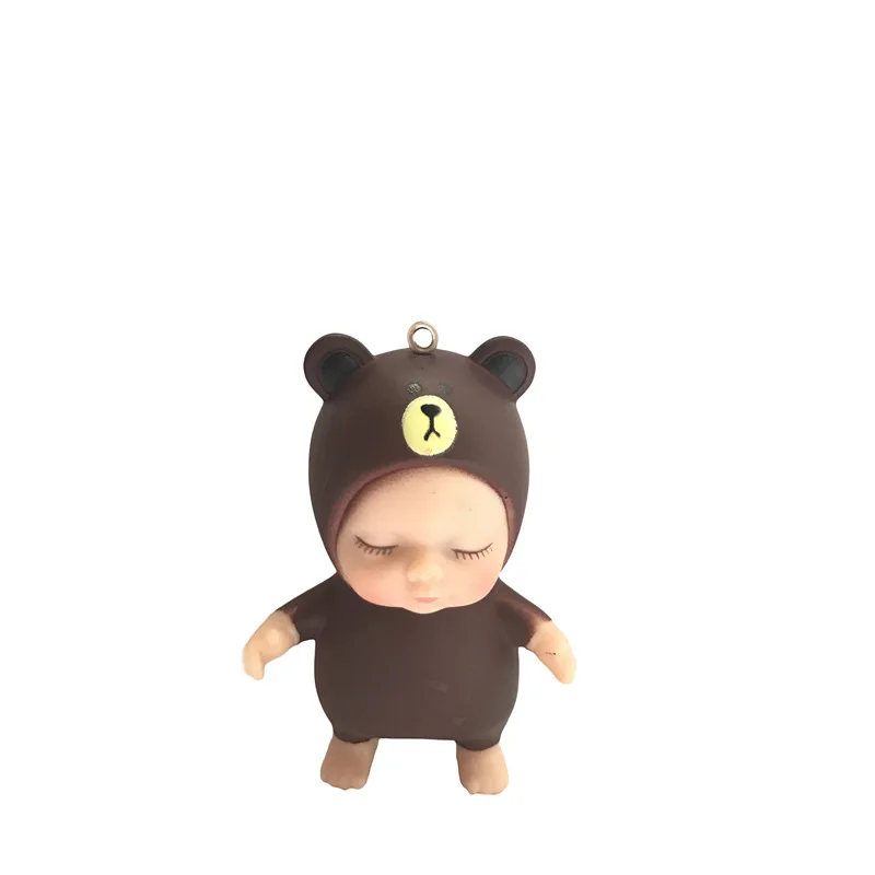 Детские куклы спящий Bjd bebe Кукла реборн брелок игрушка для детей девочки Рождественский подарок из ПВХ дети Новорожденные игрушки суставы могут перемещаться 7 см