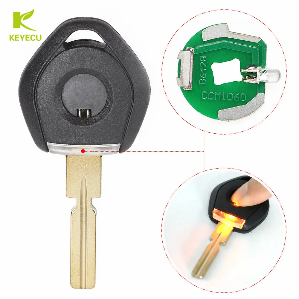 KEYECU Новый бесрезанный Led свет Virgin транспондер чип ID44 ключ зажигания автомобиля