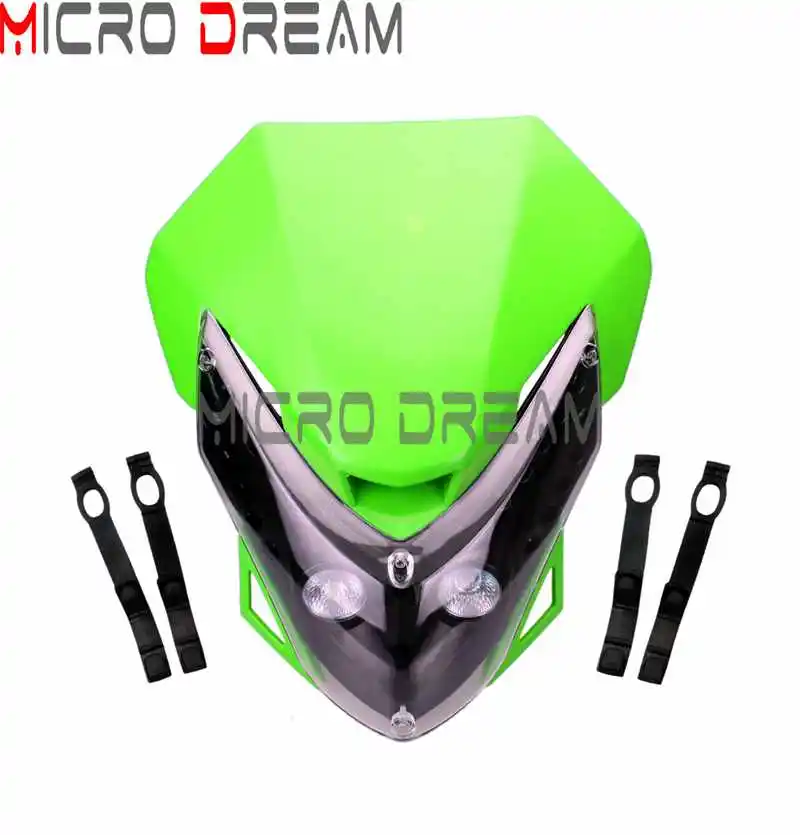 Green Мотокросс внедорожные мотоциклы Enduro MX 20 штук Светодиодный обтекатель 35 Вт маска на фару универсальный для Kawasaki KLX KLR KX 125/250/300/450 - Цвет: Green