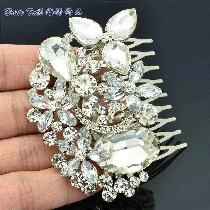 Bayliner Свадебная бижутерия Капля воды цветок расческа для волос Тиара головной