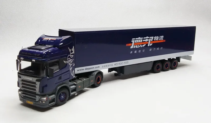 Синий Коллекционная модель из сплава 1:50 Масштаб Scania R480 Highline контейнеровоз трактор литая игрушка модель для украшения, подарок - Цвет: Синий