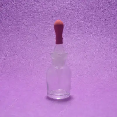 Стеклянная бутылка-капельница с резиновой головкой 30 мл лабораторная стеклянная