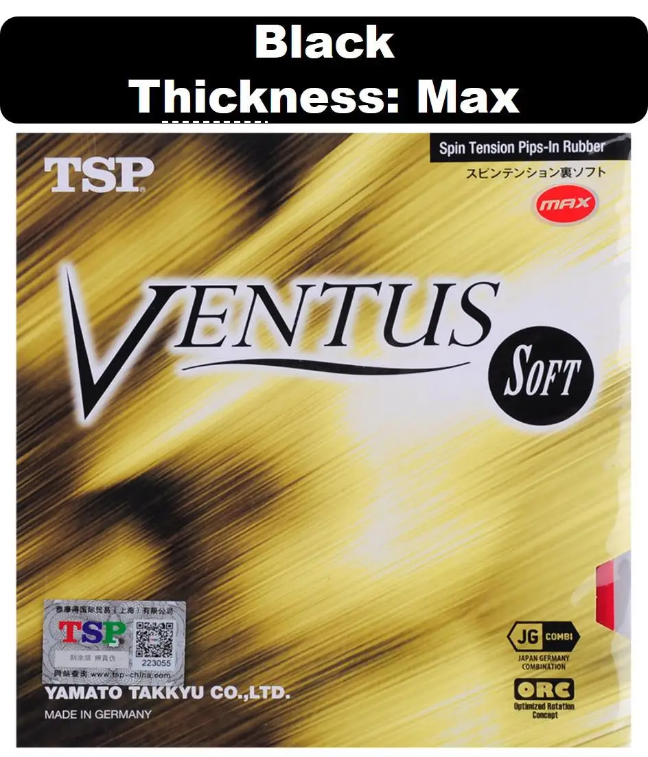 Tsp Ventus Spin/мягкий/основной настольный теннис резиновые пипсы с пинг понг губка Быстрая атака - Цвет: max black