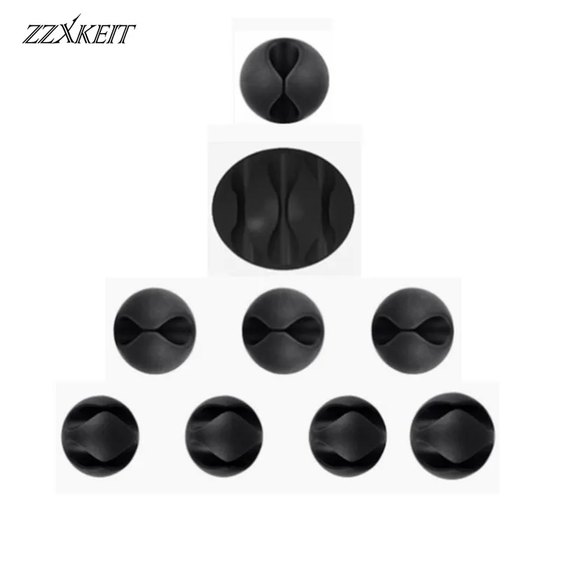 9 шт Blck держатель кабеля зажимы шнур органайзер для управления кабелем