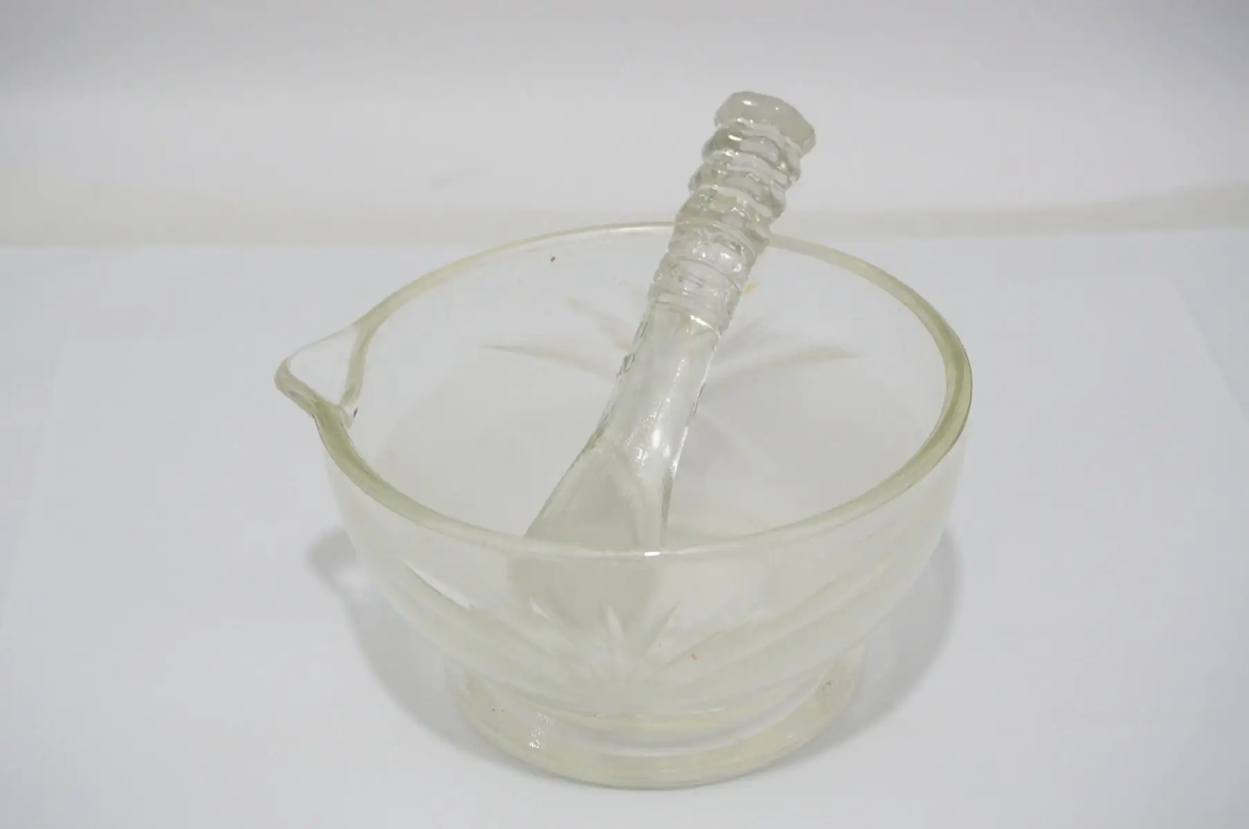 

120mm Footed Glass Mortar and Pestle Mixing Grinding Bowl Set Lab Kit Tools Glass Mortar