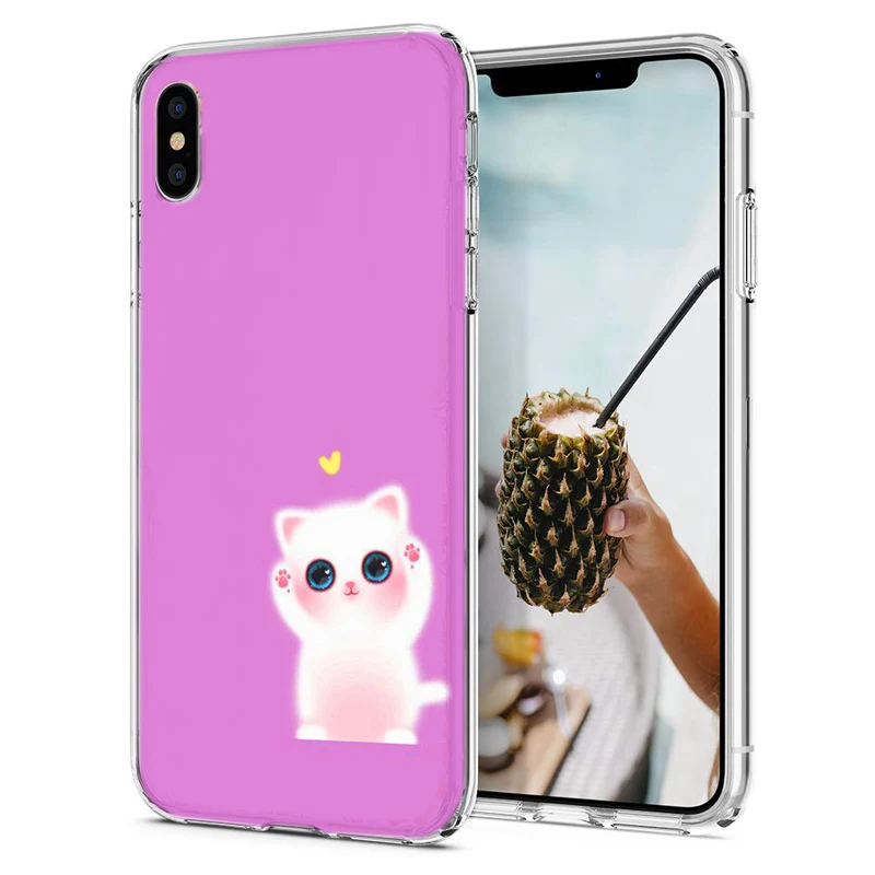 Soft Phone Case For iPhone X XS XR Covers TPU Colorful Pig Cat Cute Pattern Painted Fundas iPhone6 7 Max M111 |