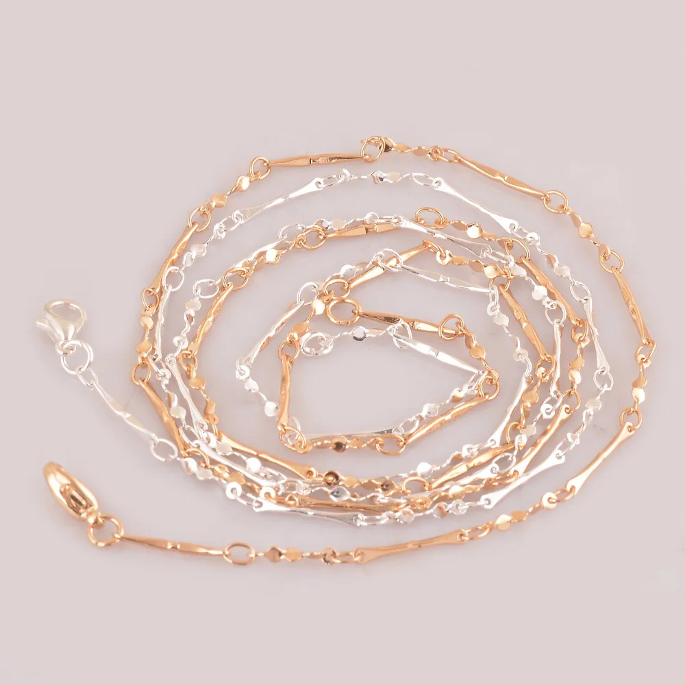Медная тонкая цепочка для ожерелья с серебряным и золотым покрытием из латуни ручной работы для изготовления ювелирных изделий.