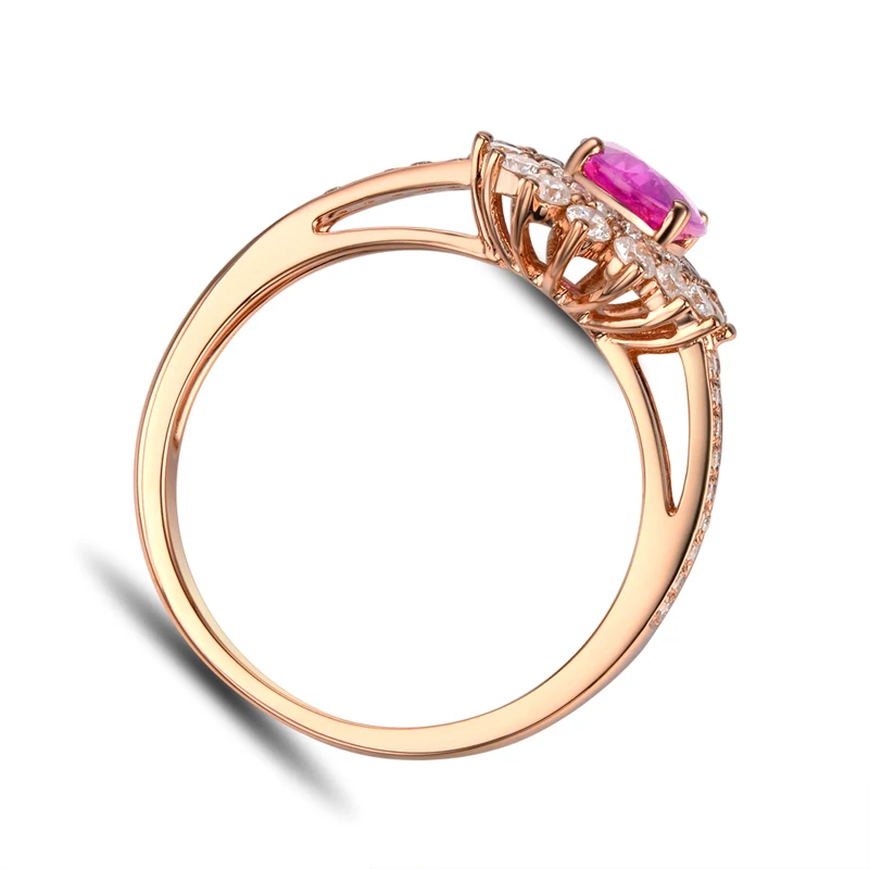 18k/Au750 Gold 1.02ct Pink Sapphire &amp 0.65ct Natural Diamond Engagement Ring Fine Jewelry | Украшения и аксессуары