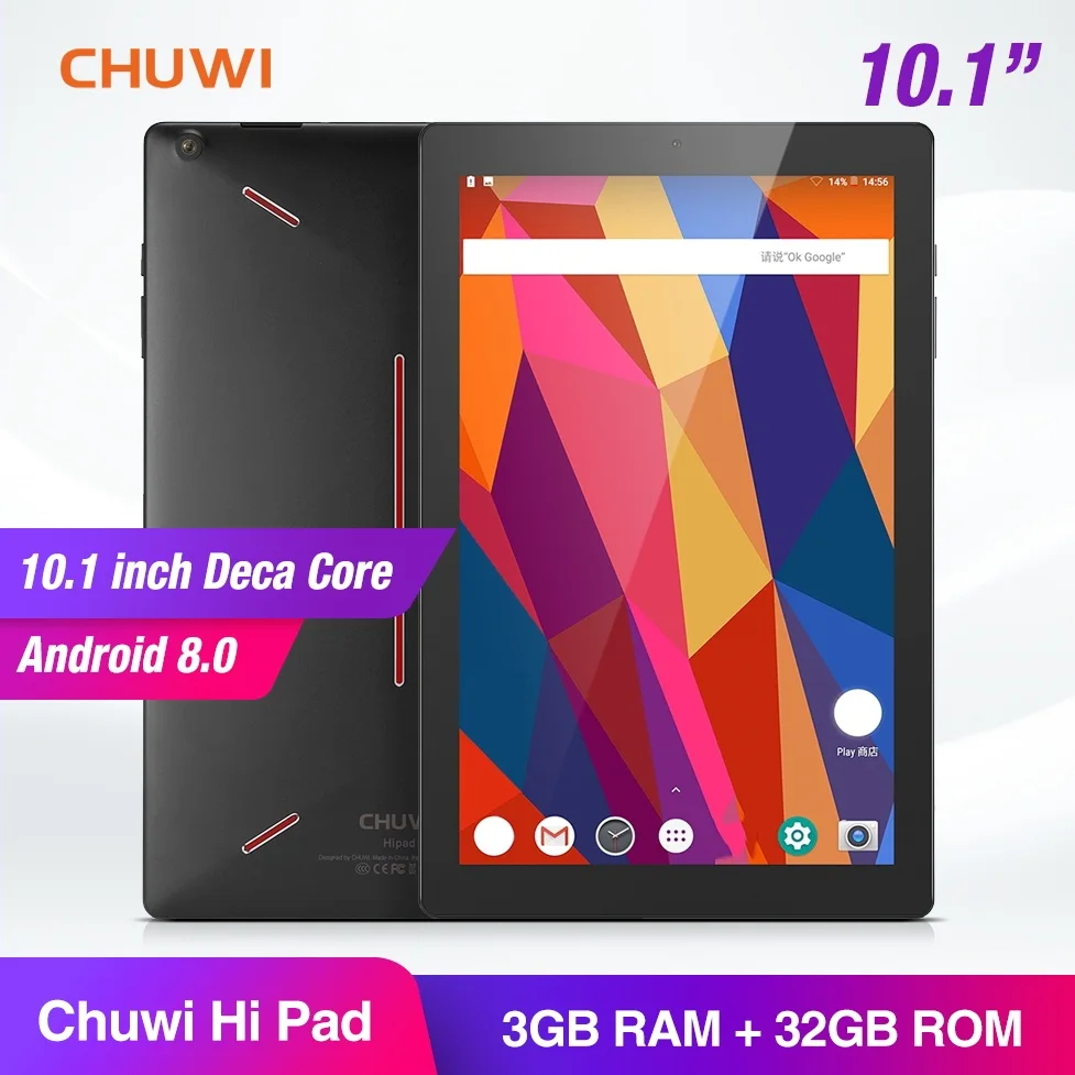 CHUWI Hipad MTK6797 X27 Deca Core Android 8 0 3 ГБ ОЗУ 32 Гб ПЗУ двойная WIFI Двойная камера OTG FM 10 1 дюймов