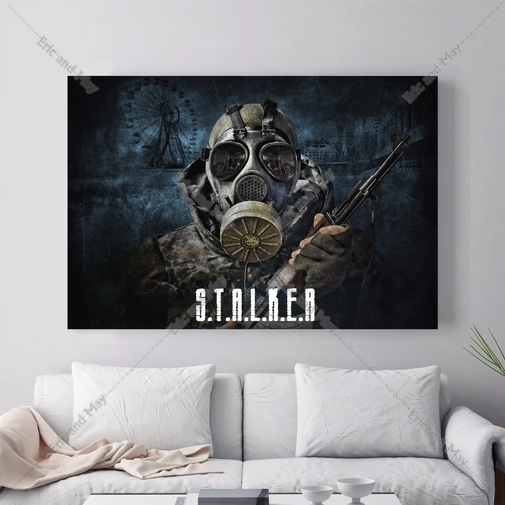 Stalker рисунок игра хлопок стены Искусство Холст живопись плакат печать картины для гостиной украшения дома Масляные картины декор