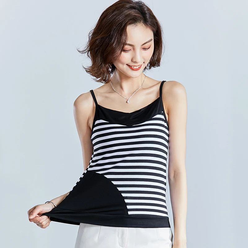 gkfnmt Crop Top Mujer Camisole Tank Summer 2019 Fashion Sexy Strappy Vest Striped Patchwork Sleeveless Women Shirt Fitness Camis | Женская