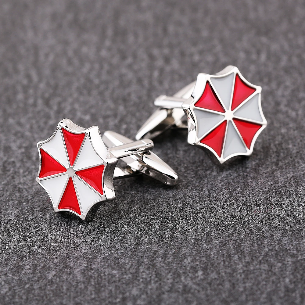

KFLK Jewelry French shirt Fashion cufflinks for mens Brand Red Clover Cuff link Wholesale Button 2020 New Wedding Male Gift