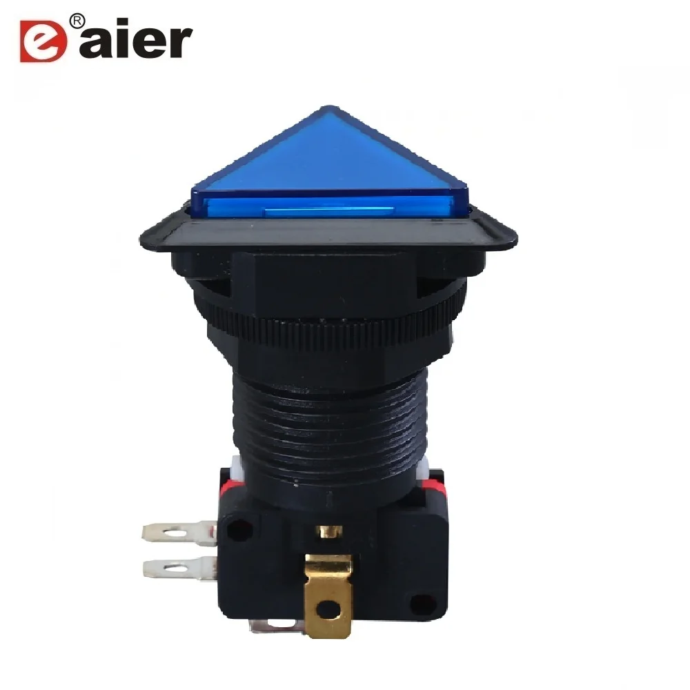 20 шт. PBS-33 16A 250VAC 24 мм треугольная кнопка с микропереключателем и 12V LED | Спорт