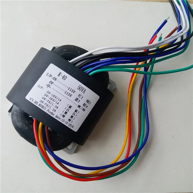 16V 1A 7V 1.3A R Core Transformer 50VA R40 transformer 115V/115V вход DAC tube Headphone Предварительный усилитель