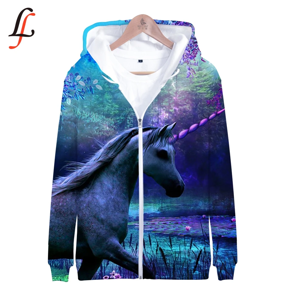 Unicorn 3D Harajuku K Pop Zipper up Hoodies Sweatshirts harajuku Sweatshirt Tops Casual Pullover Streetwear Moletom 2019 |