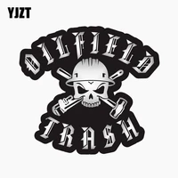 yjzt 14 2cm13cm oilfield trash skull tools personality reflective car sticker motorcycle accessories c1 7671