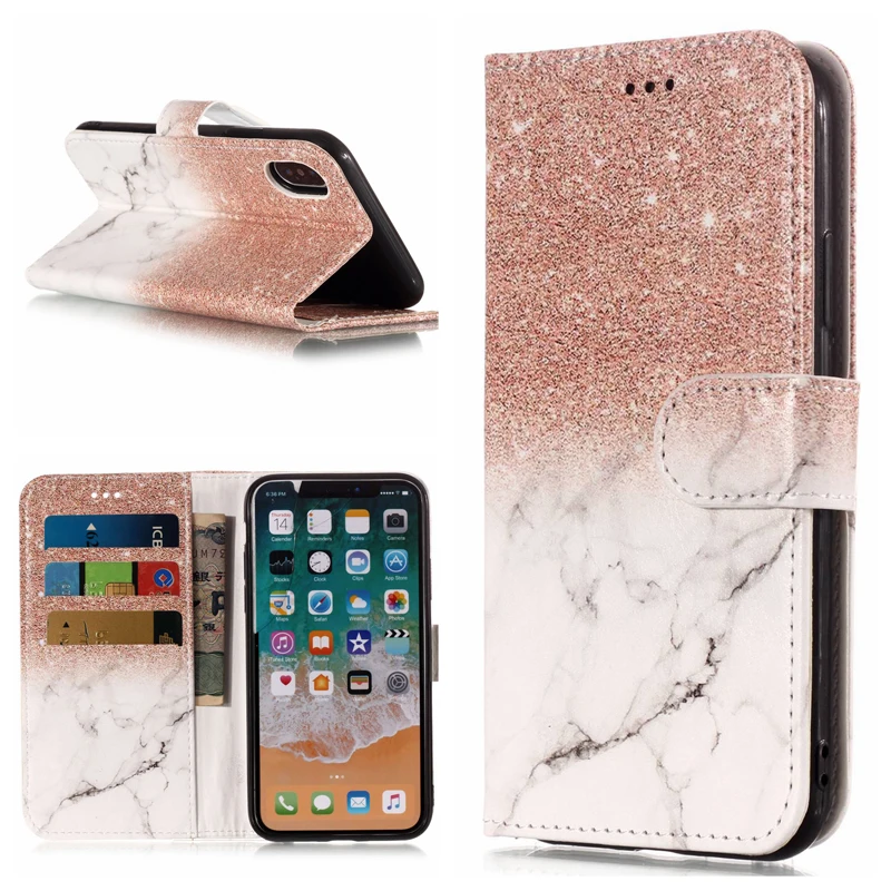 Модный кожаный флип кошелек с рисунком для телефона мягкие силиконовые чехлы