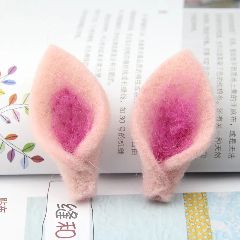 3 цвета шерстяная фетровая заколка для волос с милыми кроличьими ушками кролика и