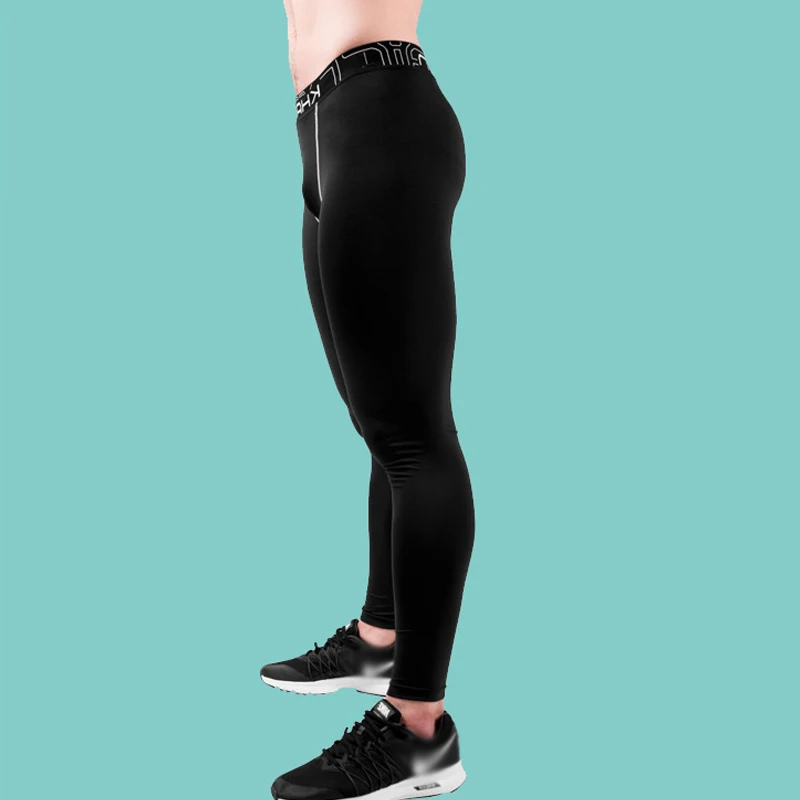 Summer Thin Breathable Running Tights Men Compression Jogging Pants Quick Dry Black Fitness Trousers Slim Fit Elastic Sportswear | Спорт и