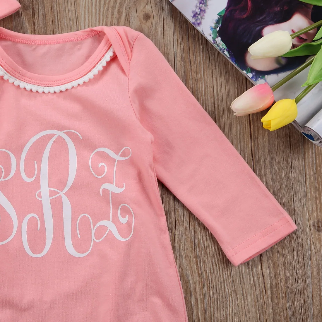 Новое поступление Комплект постельного белья с рюшами для малышей Розовый