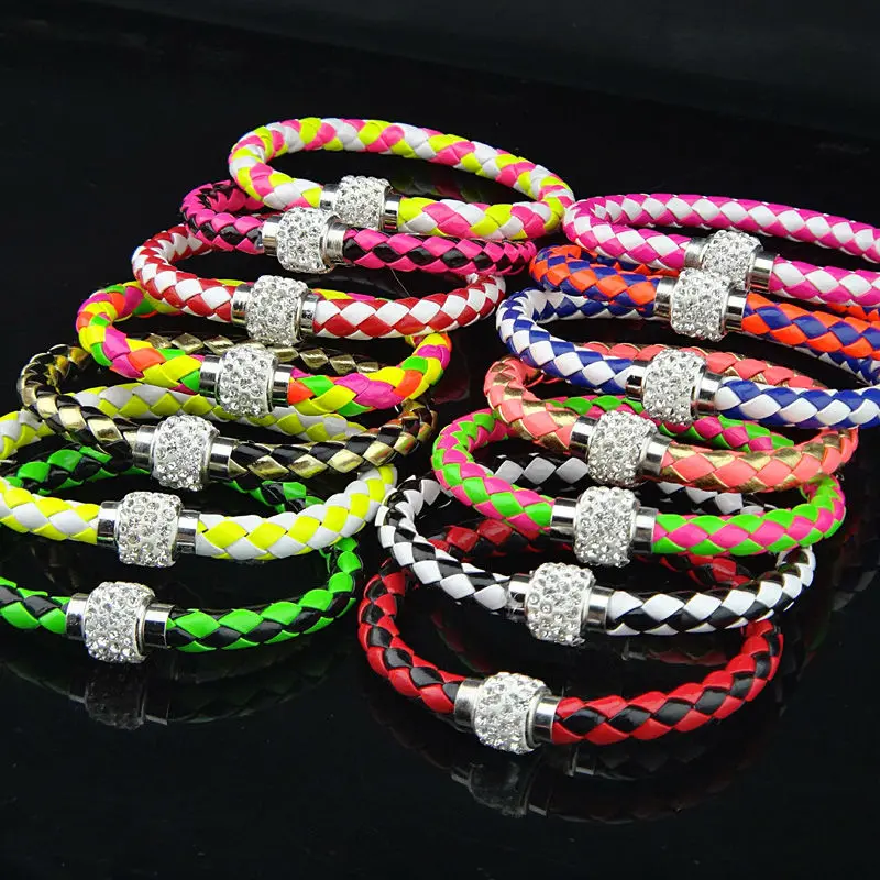 Новинка кожаный браслет смешанных цветов Браслет-манжета в стиле панк с