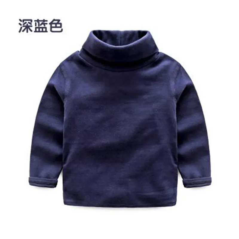 Детские Футболки мальчики девочки унисекс весна осень мода твердые Водолазка