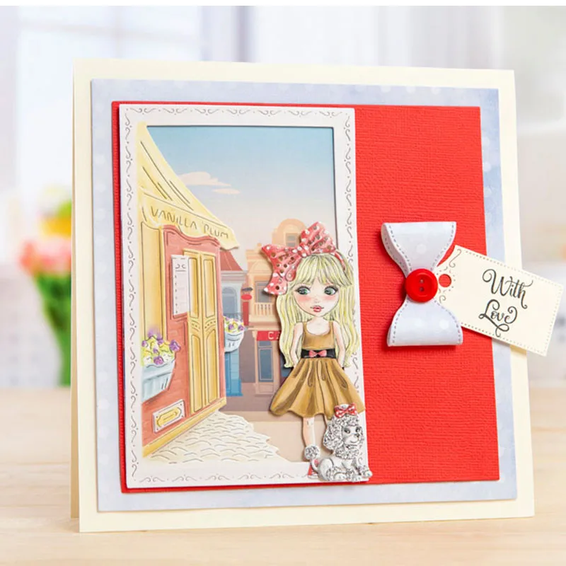 Металлические штампы Девушка с собакой для сделай сам Скрапбукинг Фотоальбом